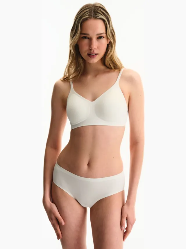 Penti Gebreide Jersey Bralette Met Haak-en-oog Sluiting Gebroken wit