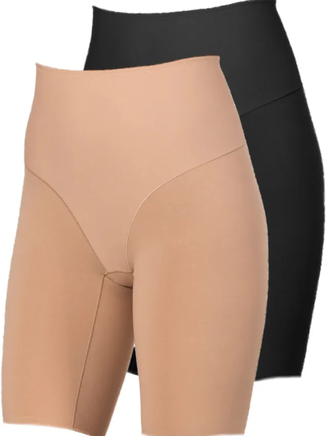 Nina von C. 2-pack Lange onderbroek Cotton Shape schwarz-caramel