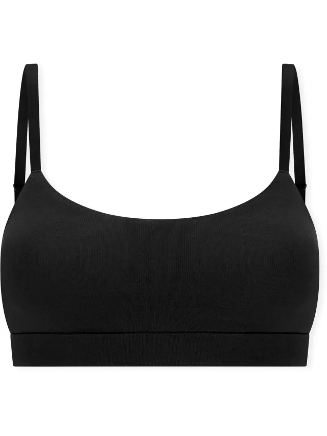 Schiesser Bustier Unique Cotton met uitneembare pads - Dames Beha zwart