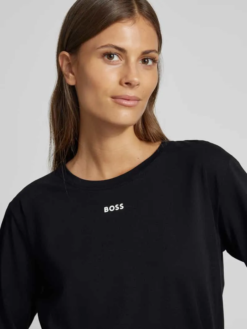 Boss Shirt met lange mouwen en labelprint zwart, foto 4