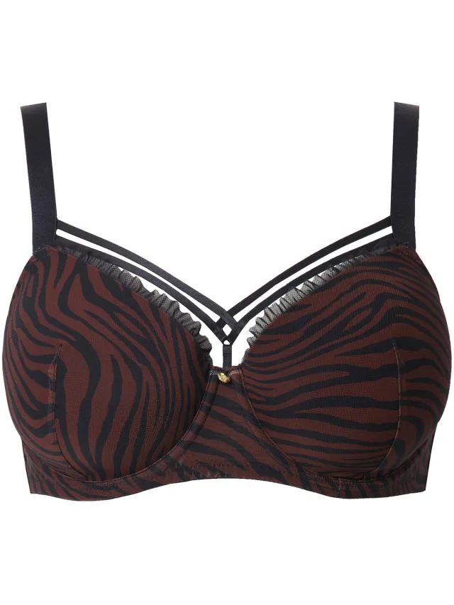 TruYou Dames - TruYou beugelbeha zachte cups dierenprint - Chocolade