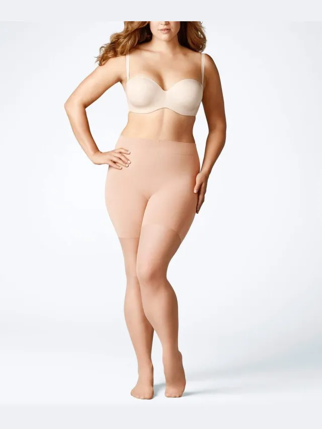 Falke Beauty Plus eenkleurig materiaal transparant 20 DEN panty dames transparant - maat D LONG beige 4069