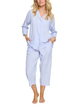 Damella Viscose Long Pyjama Set Blauw