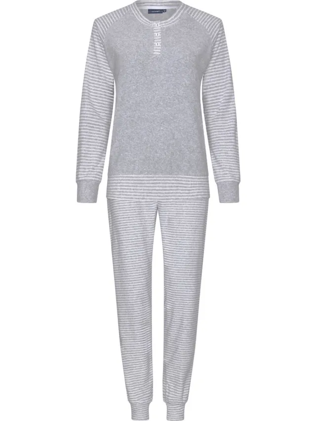 Pastunette Grijze badstof pyjama Pastunette - Grijs - Maat - 44