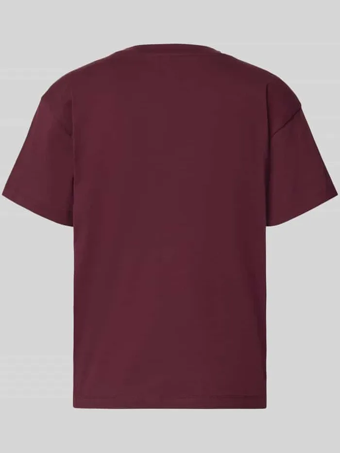 Jake*s Casual regular fit pyjamabovendeel met statementprint prune, foto 2