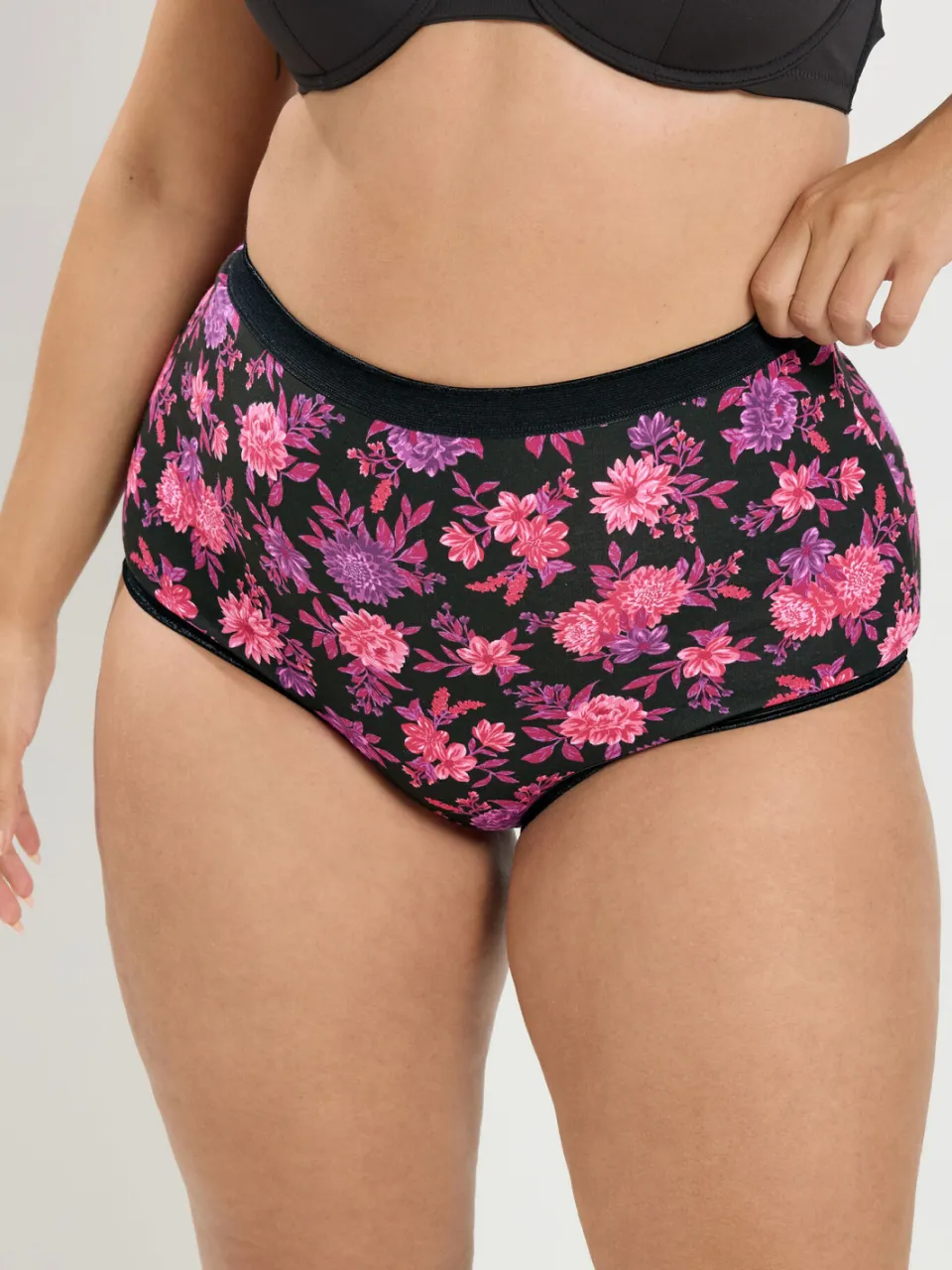 Yours Yourset Set Van 5 Paarse Maxislips Met Bloemenprintsize 46-48, foto 2
