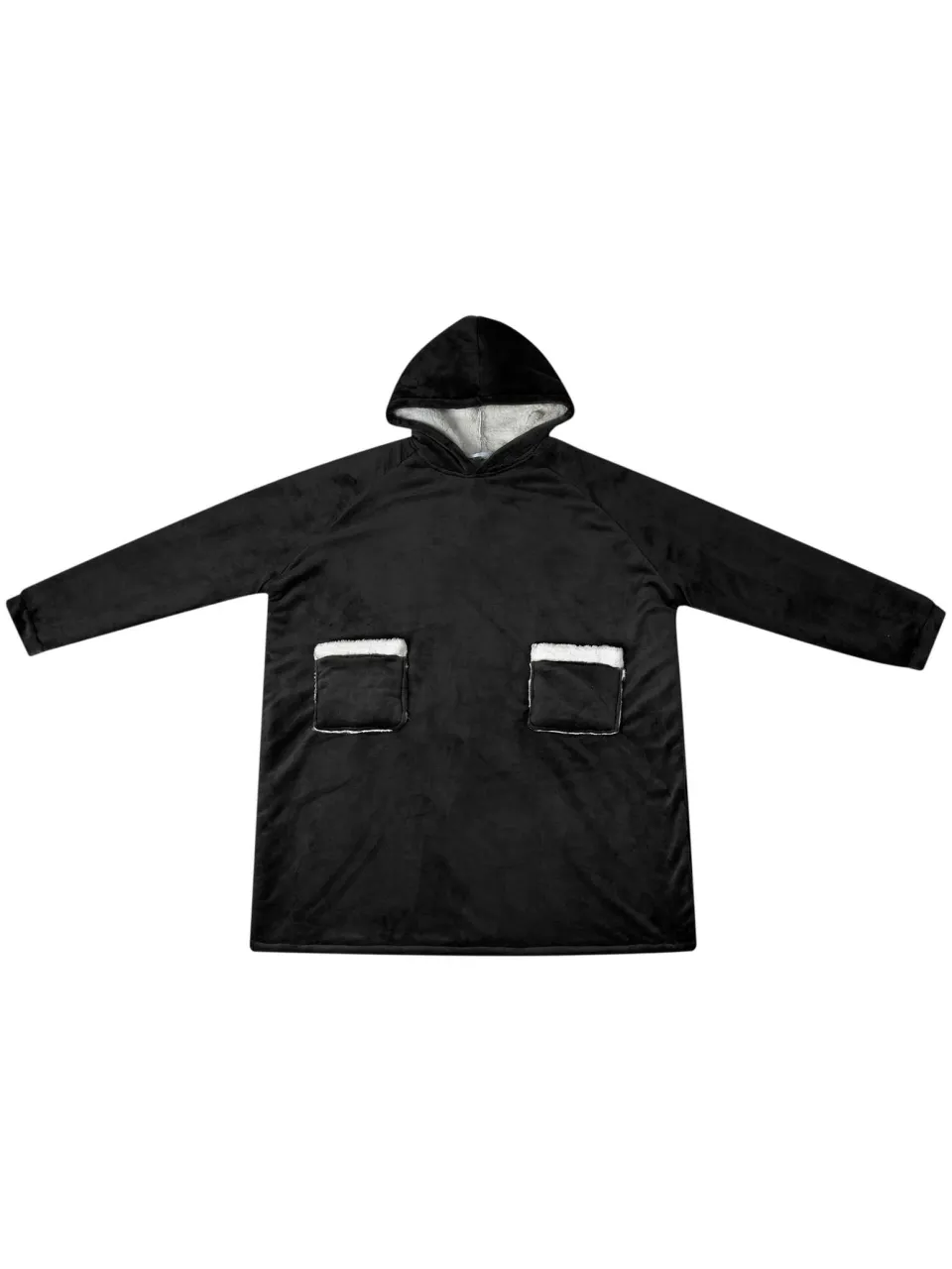 vidaXL Deken hoodie Zwart M Fleece en Flanel, foto 2