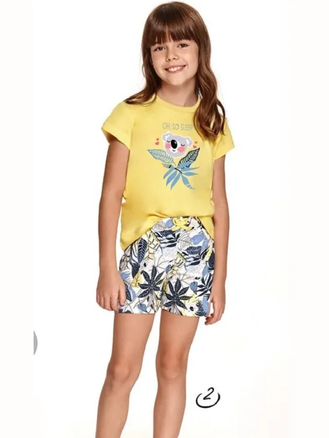Taro Short Pyjama Hania. Maat 122 cm / 7 jaar Geel multi