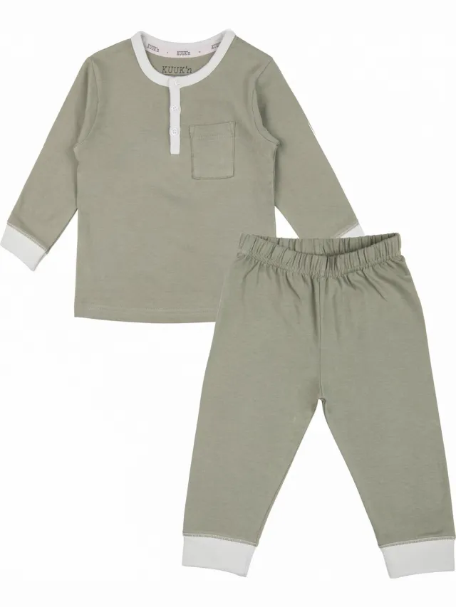 Kuuk'n KUUK’n pyjama basic Shadow Groen