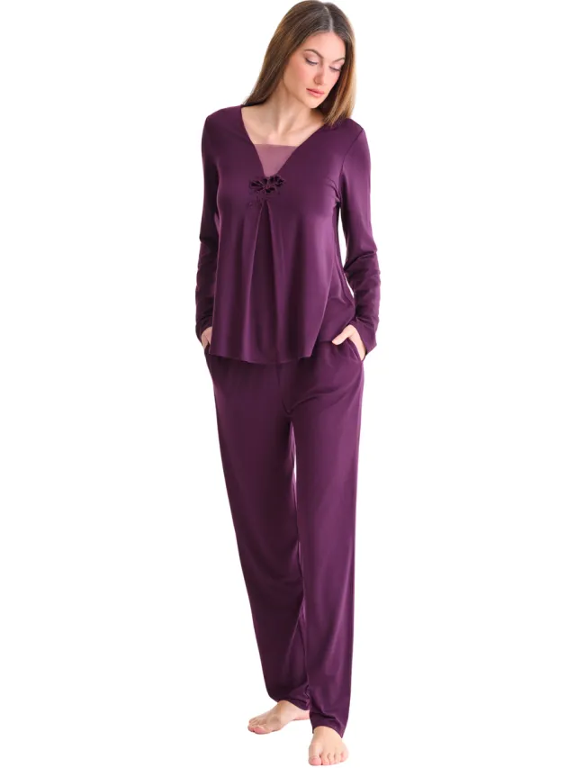Lisca VELVET LUXE pyjamaset wit Violet