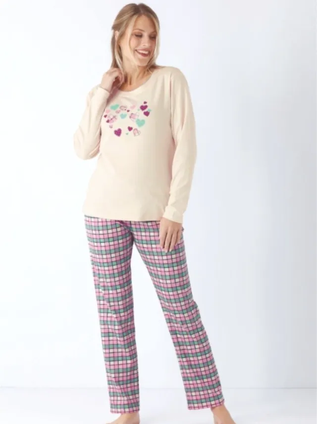 Hajo Premium katoen dames pyjama multicolour Hajo - Meerdere kleuren - Maat - 44/46