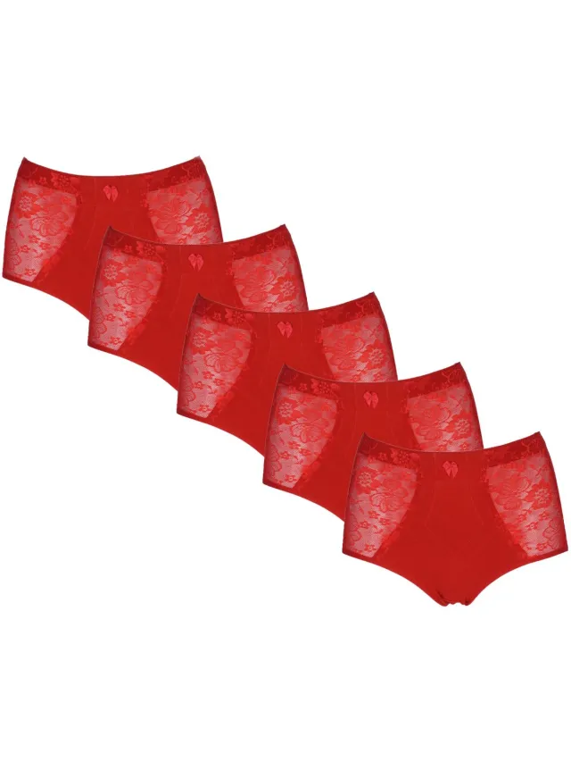 J&C JC 5-Pack Licht corrigerende dames slips H201 Rood