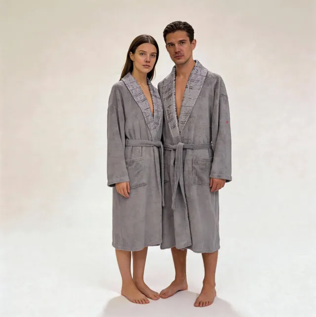Nurpak Luxe Bamboe Badjas – 70% Bamboe / 30% Katoen – 390 GSM – Zacht & Sneldrogend – Unisex Antraciet