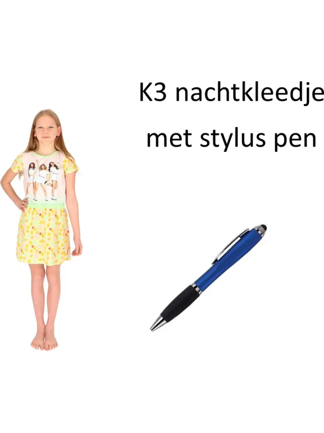 K3 Nachtkleed - Slaapkleed - Nachthemd Lemons girls. Maat 98/104 cm - 3/4 jaar met Stylus Pen. Multi