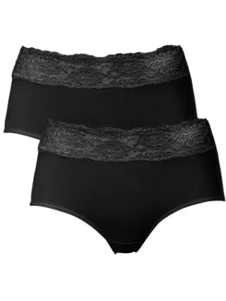 Trofé Lace Trimmed Midi Briefs slip zwart Zwart,Wit,Geel,Beige