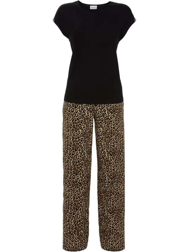 Ringella Leopard dames pyjama Ringella - Bruin - Maat - 38