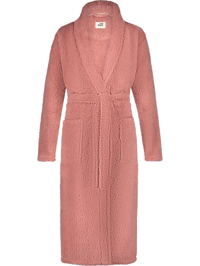 Ten Cate Badjas dames pink teddy voor Dames - warme & dikke teddy badjas voor dames