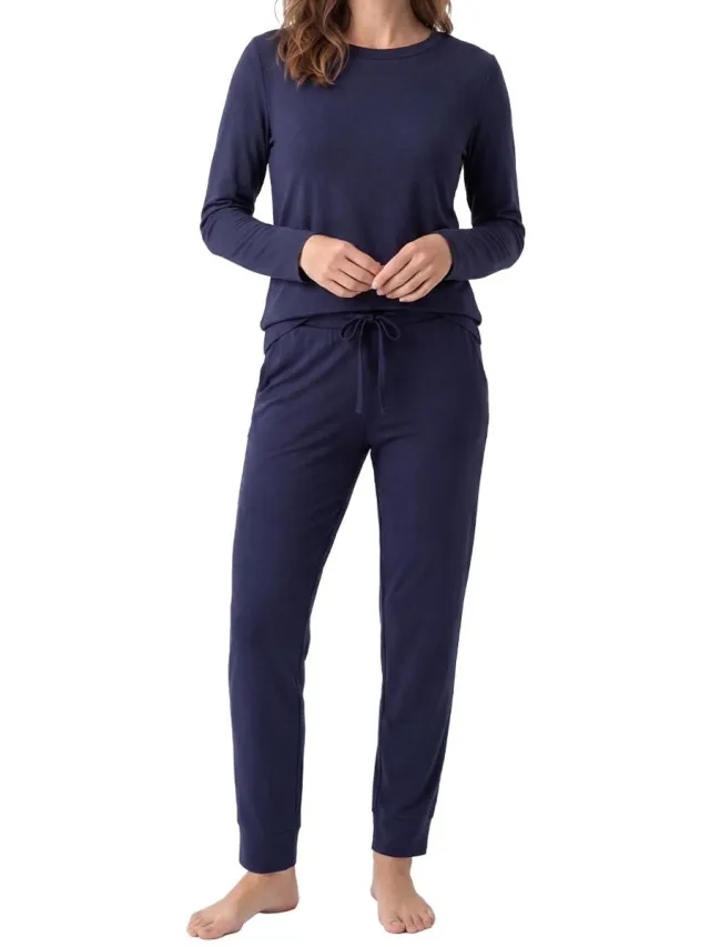 Schiesser Dames pyjama Mix & Relax blauw