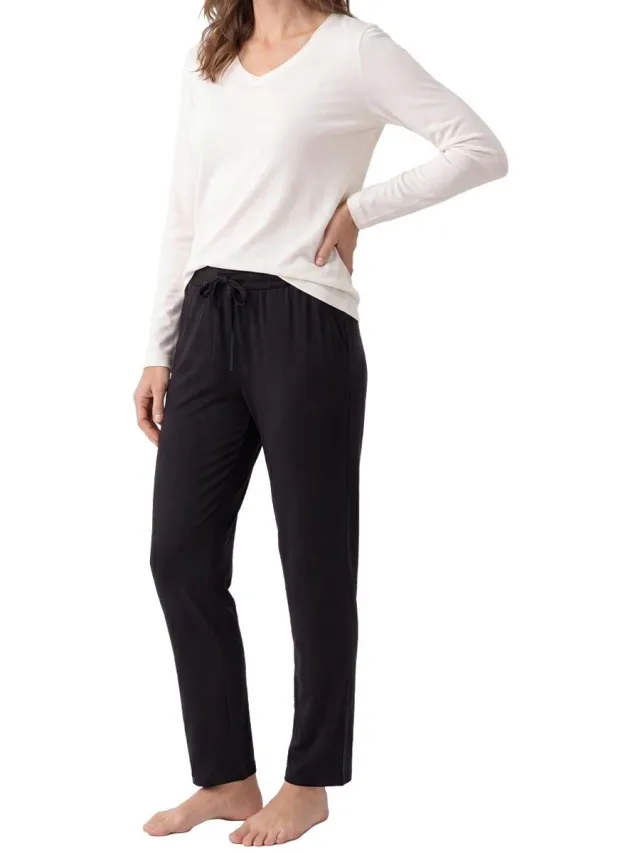 Schiesser Dames pyjama Mix & Relax zwart / crème