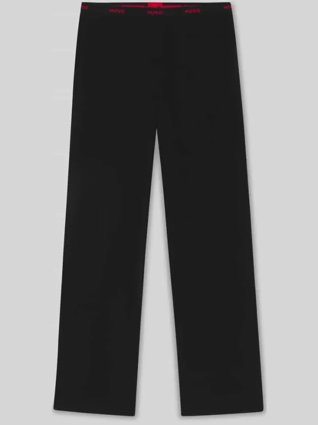 Regular fit pyjamabroek van een mix van katoenjersey, model 'STYLE HUGO ID PANTS' zwart, foto 2