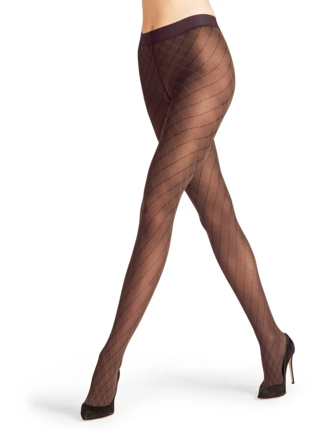 Falke Intrigue gedessineerd materiaal transparent 30 DEN panty dames rood