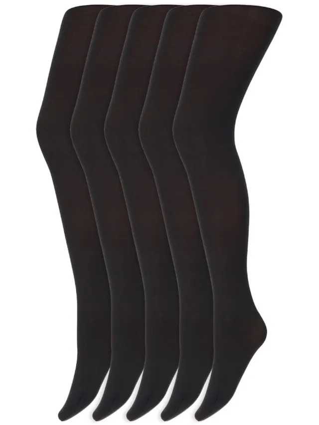 Marianne Gekleurde panty’s | Micro | 60 Denier | Merk: Marianne | Maat: S t/m XXL | Kleur: Almost black | 5 Paar Zwart