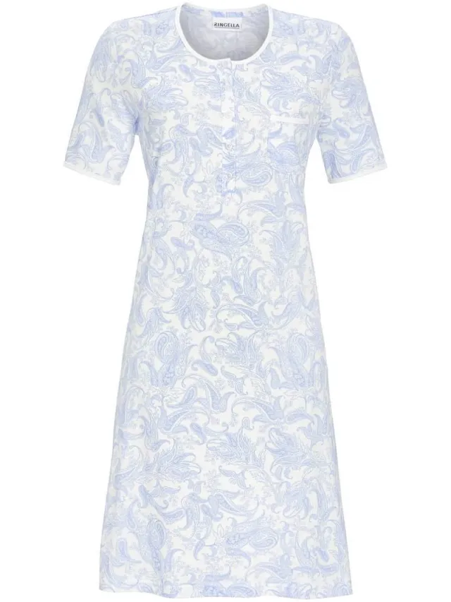 Ringella Soft Paisley – Nachtkleed – 5211068 – Azur – Wit