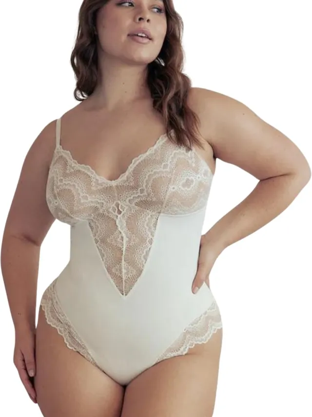 Levady Kanten Shapewear Dames Wit - Bodysuit Dames - Corrigerend Ondergoed - Waist Shaper - Shapewear Body - Luxe Shapewear voor Dames Signature Shaper Wit