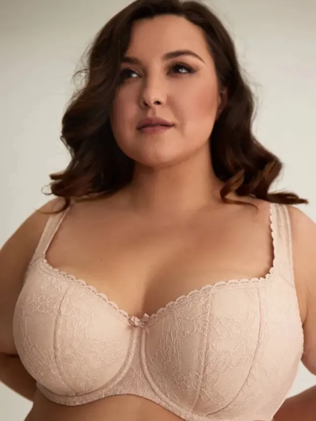 MILENKA kanten balconette BH - beige