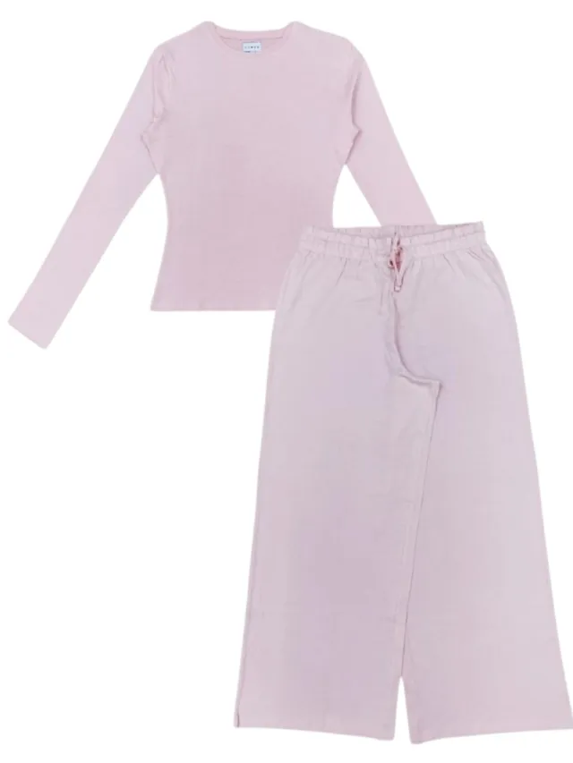 Linea Lichtgewicht pyjamaset van katoen voor dames (Roze)