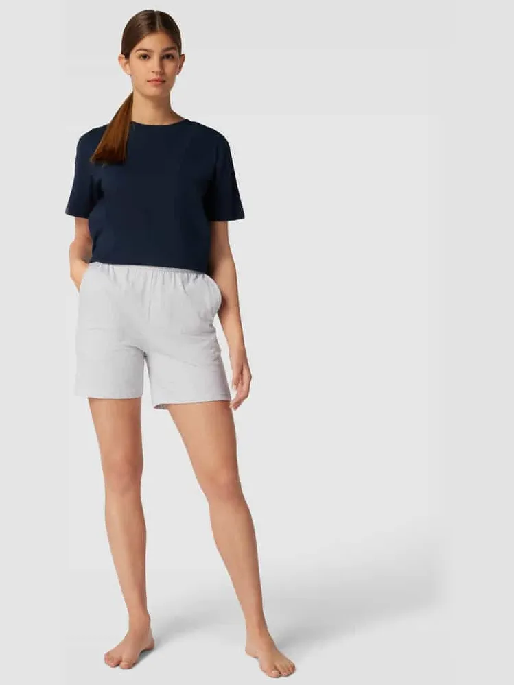 Schiesser Korte pyjamabroek met elastische band Lichtgrijs gemêleerd