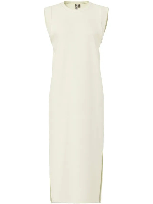 Pieces PCCHILLI Summer Sweat Dress - Loungewear Dress - Lang katoenen dames nachthemd - White Pepper /