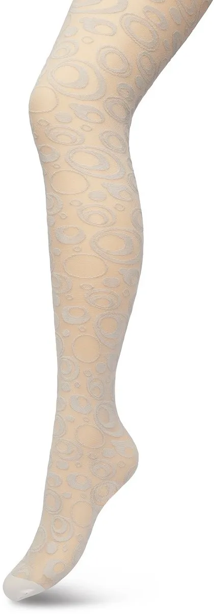 Bonnie Doon Panty 50 Denier Licht Grijs Dames - Rondjes en stipjes - Print - Cirkels - Dot Panty - Gladde Naden - Maximaal Draagcomfort - Circkles and Dots Tights - Chique Panty - Feestelijk - Lichtgrijs - Grey - BP221904.235