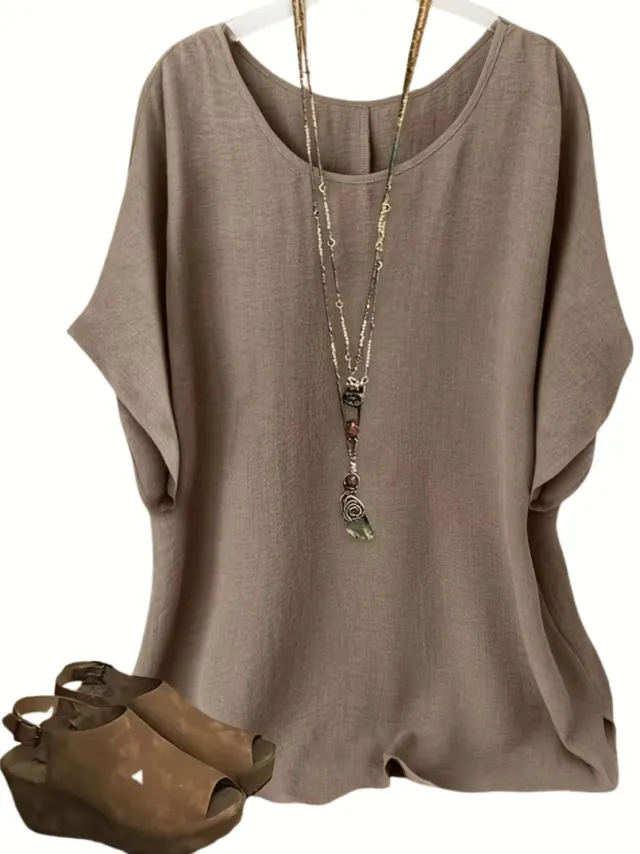 Currero Topje Dames - Top Kleding - Shirt - Blouse - Kort - Volwassen - Khaki