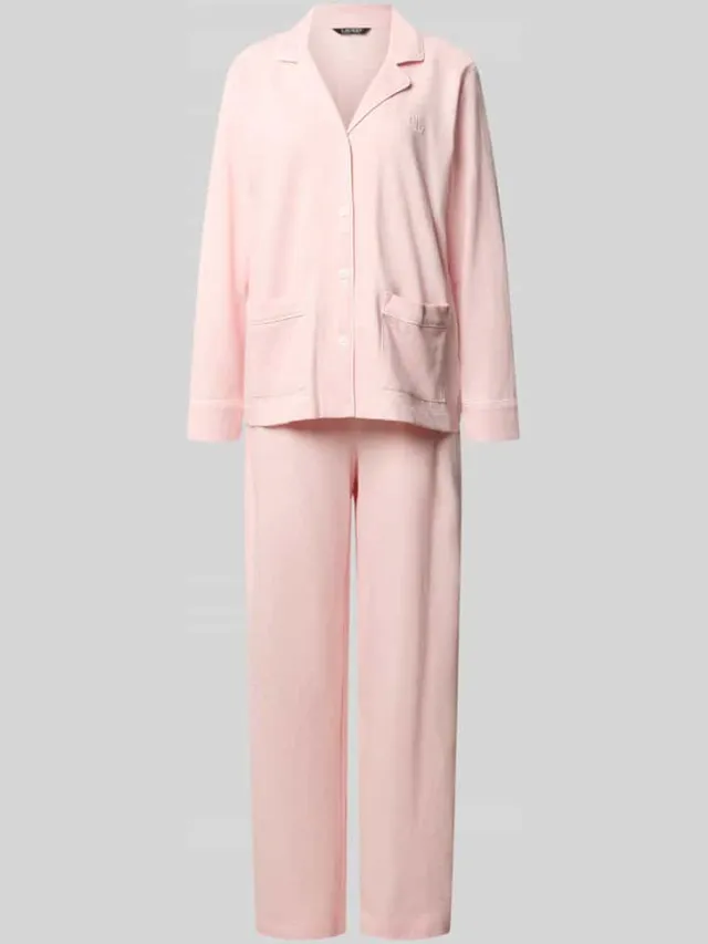 Lauren Ralph Lauren Regular fit pyjamaset van puur katoen Roze
