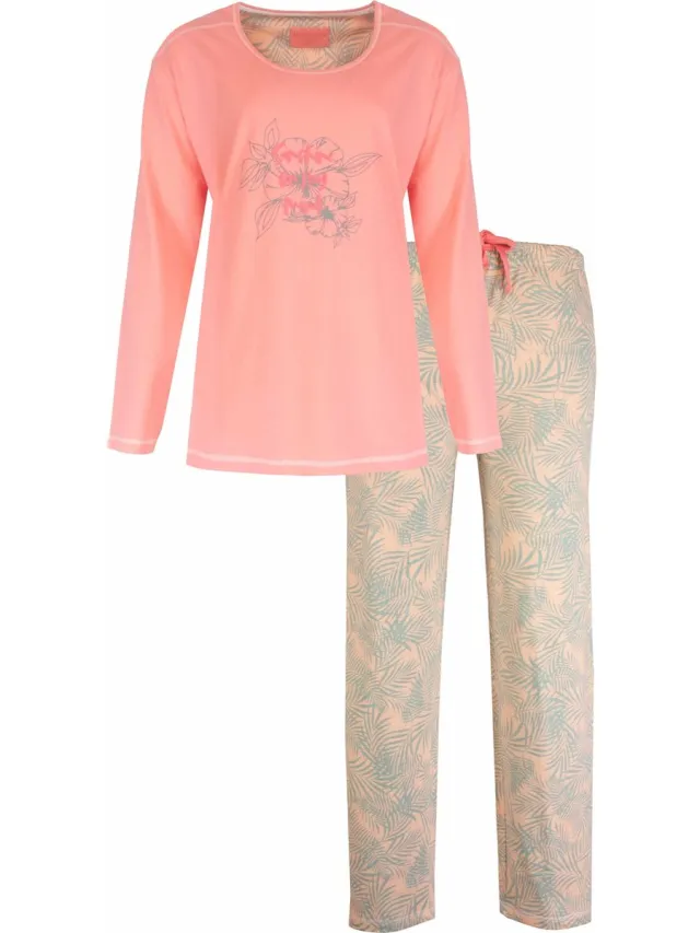 Irresistible Dames Pyjama - Palmprint - 100% Katoen - Roze