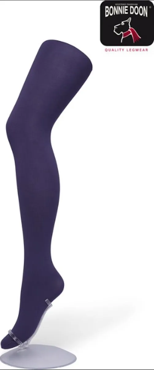 Bonnie Doon Dames - Basic Opaque Tights - Zwartberry - maat 44/46;XXL