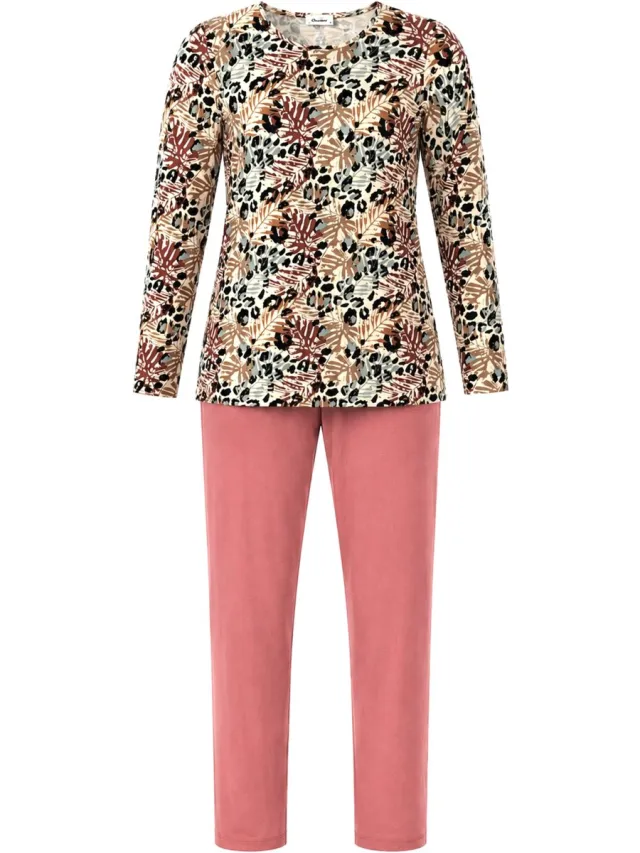 Gionettic Dames Pyjama Lange Mouwen en Lange Broek – Viscose – print – Zacht, Comfortabel en Ademend – Multi