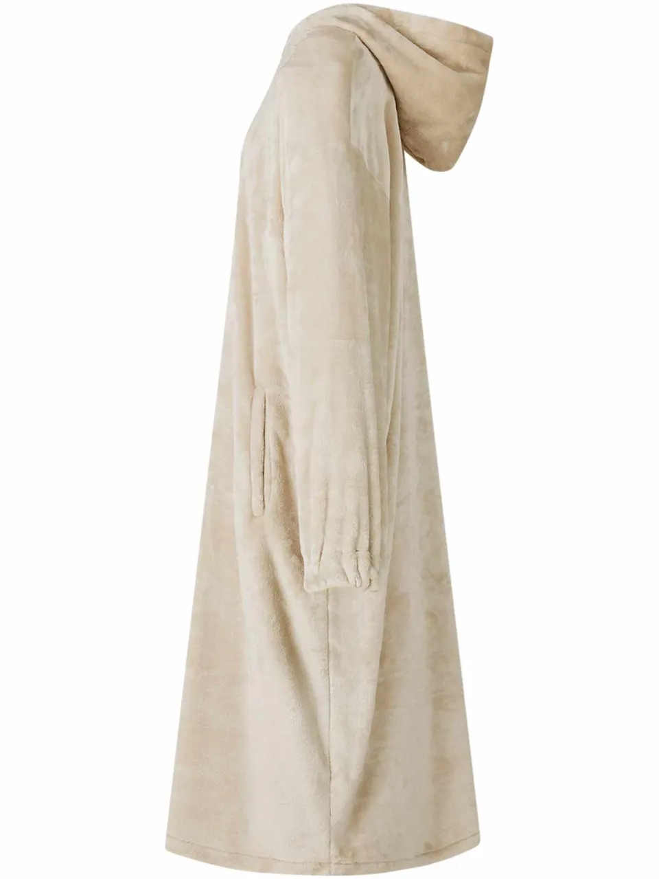 vidaXL Deken hoodie Beige S Flanel, foto 3