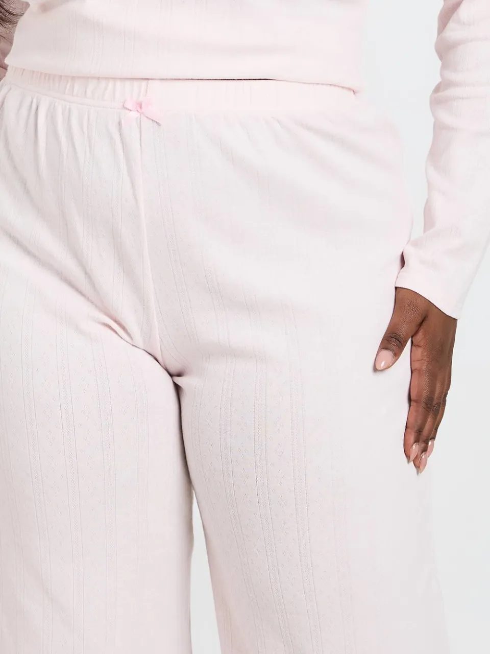 boohoo Dames Plus Pointelle Pyjamabroek baby roze, foto 3