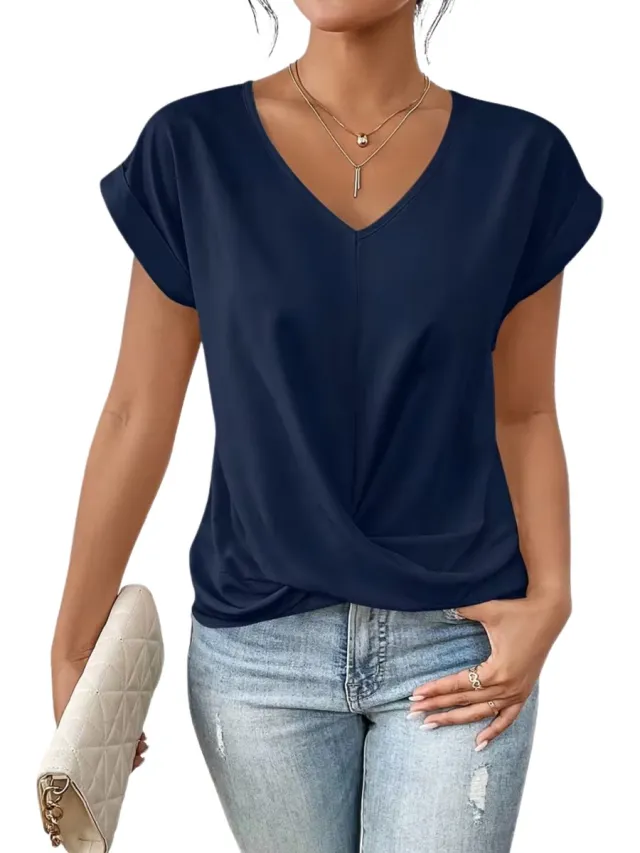 Currero Topje Dames - Top Kleding - Shirt - Blouse - Kort - Volwassen - Blauw