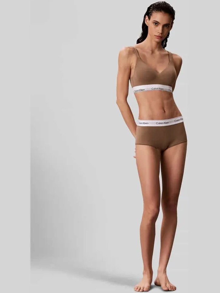 Calvin Klein Bralette van mix van katoen en modal Lichtbruin