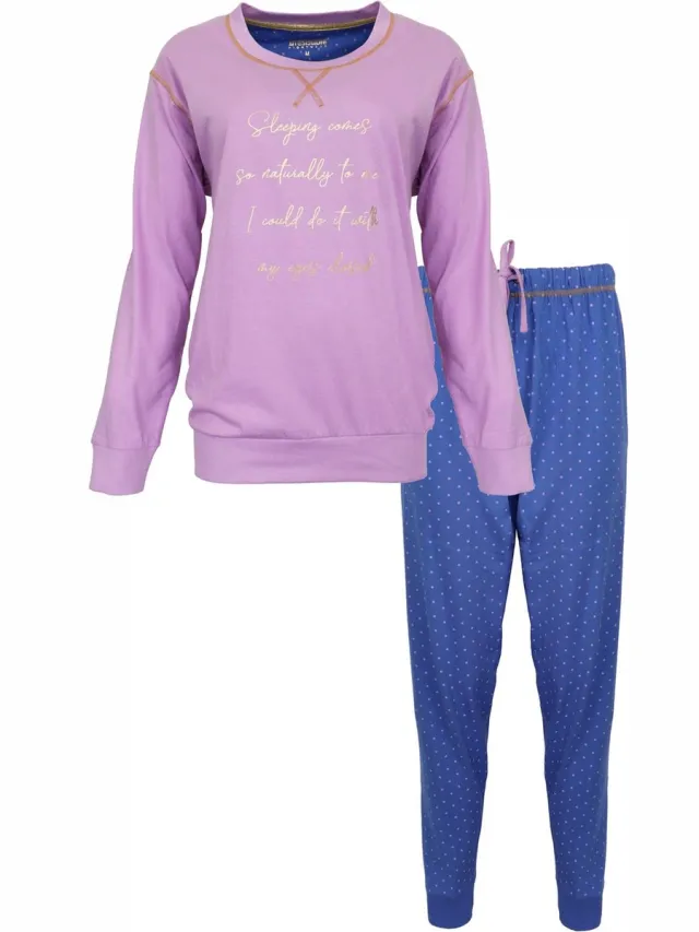 Irresistible Dames Pyjama - Katoen - Licht Paars