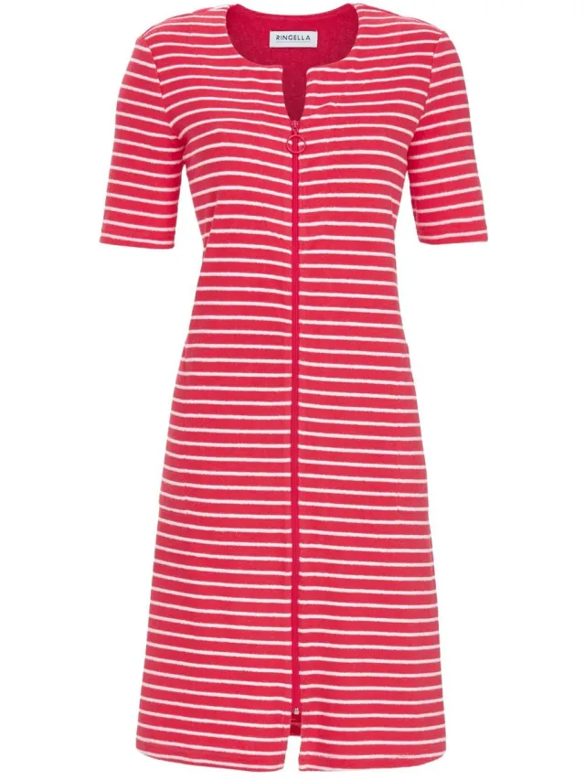 Ringella badjas met rits-48 Rood