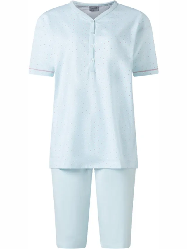 Lunatex dames shortama 124217 - turquoise Mint blauw