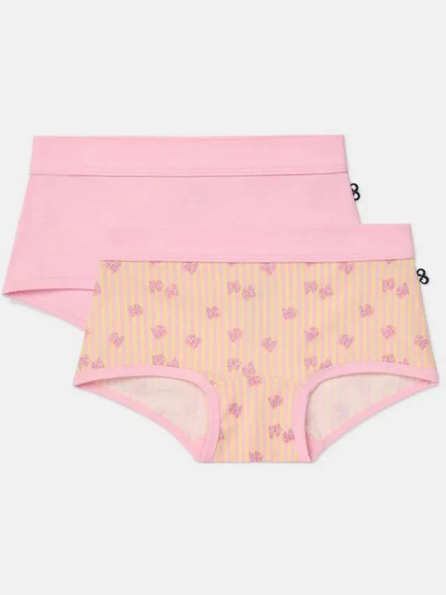 Woody Duopack ondergoed shorts - Roze + Vlinder print - 3 jaar roze vlinder