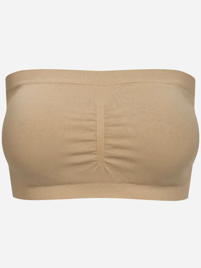 cfab Bandeau-bh beige-XL - BH Zonder Beugel Voorgevormd - Ondergoed - Naadlos