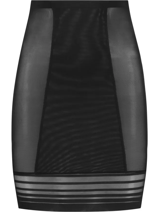 Bye Bra Powermesh Corrigerende Rok Met Hoge Taille, Sterke correctie, Shapewear onderrok Voor Dames, Powermesh rok Shapewear, Zwart