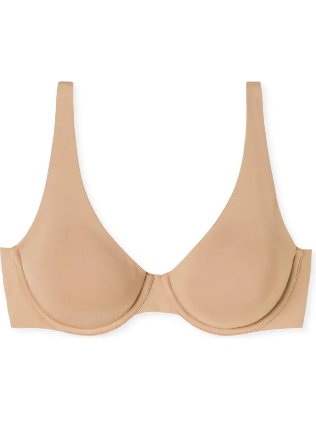 Schiesser Beugelbeha Unique Micro - met voorgevormde cups - Dames Beha maple beige