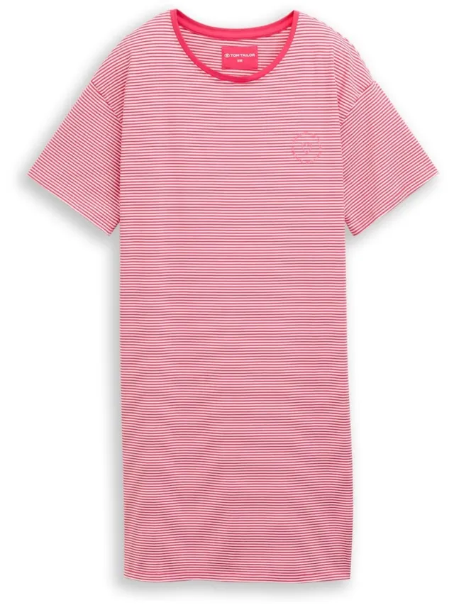 Tom Tailor Nachthemd met streepjesmotief - red-medium-horizontal stripe